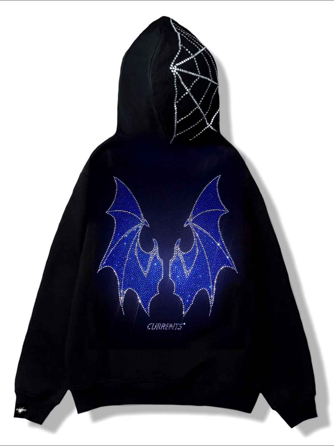 Men's Rhinestone Bat Zip Up Hoodie - Damned Threads